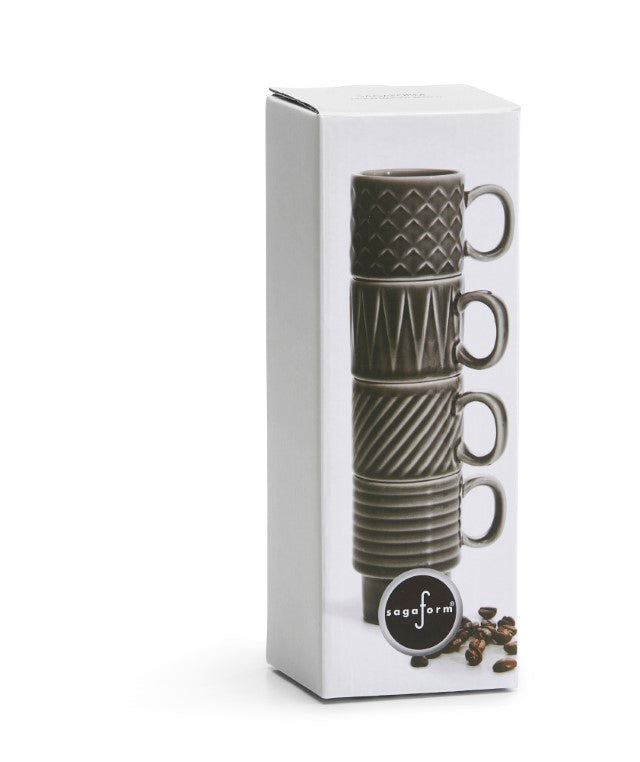 Coffee & More Espresso Cups 4 Pack - Grey