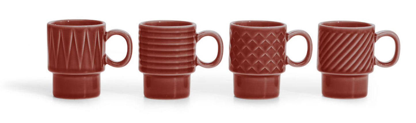 Coffee & More Espresso Cups 4-pack - Red