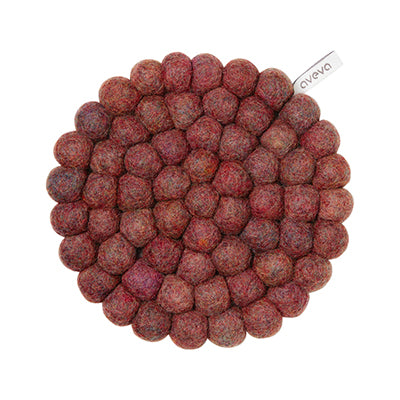 Round Wool Trivet - Berry