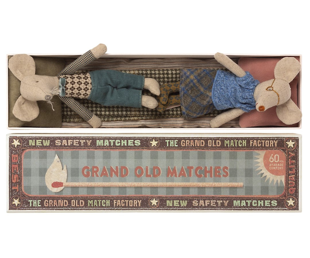 Grandma and Grandpa Mouse in Match Box