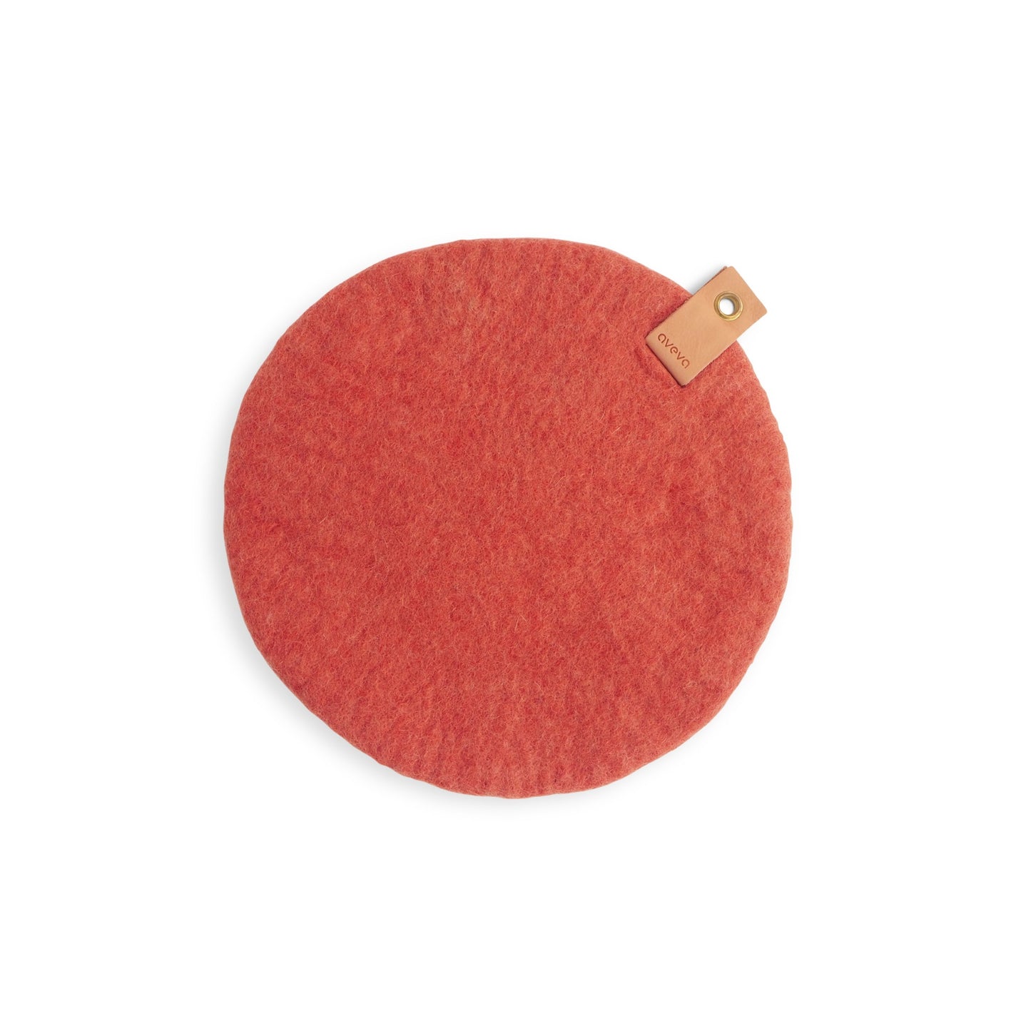 Seat Cushion with Leather Handle - Terracotta