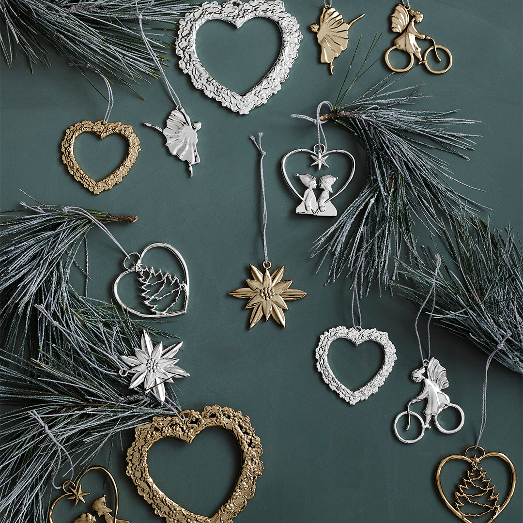 Karen Blixen Christmas Decoration - Heart Children (Silver Plated)