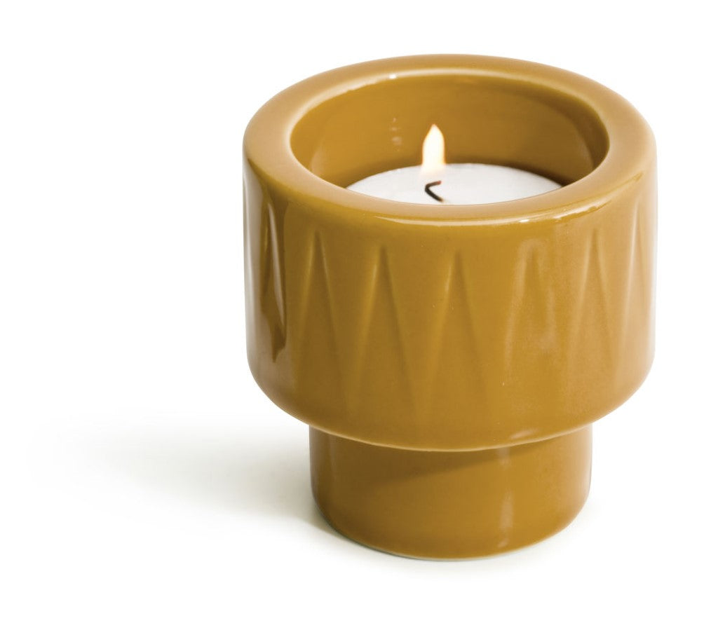 Coffee & More Tealight/Egg Cup - Mustard