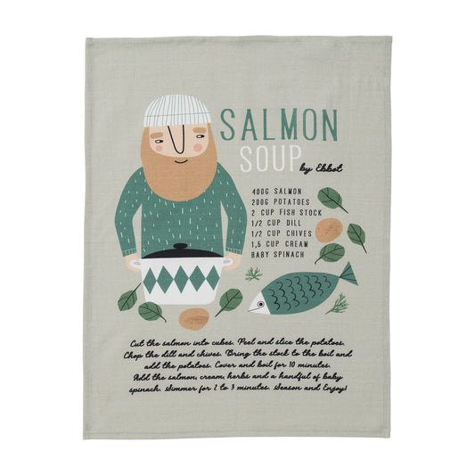 Ebbot Salmon Soup Tea Towel