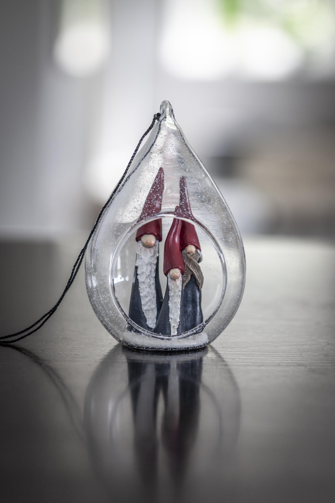 Tomte the Long Set of 3 Inside Glass Bauble