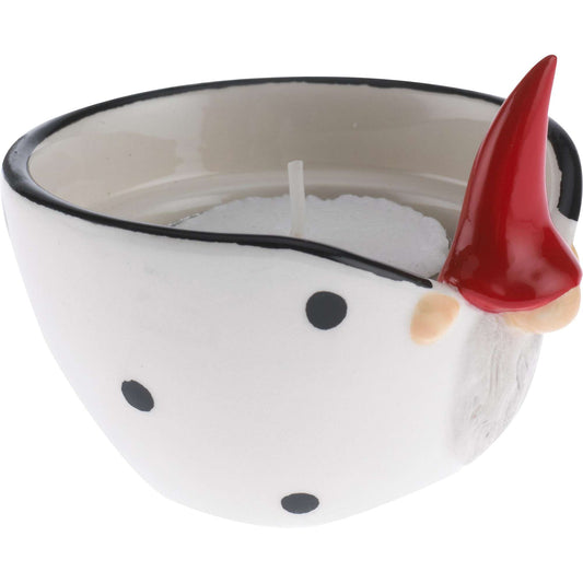Peek-a-Boo Tomte Bowl/Candleholder White