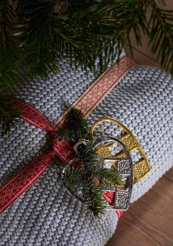 Karen Blixen Christmas Decoration -  Braided Heart Gold
