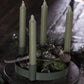 Moss Green Rustic taper Candle