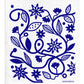 Doodle Flower Dishcloth - Blue