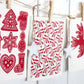 Gingerbread Dishcloth - Red