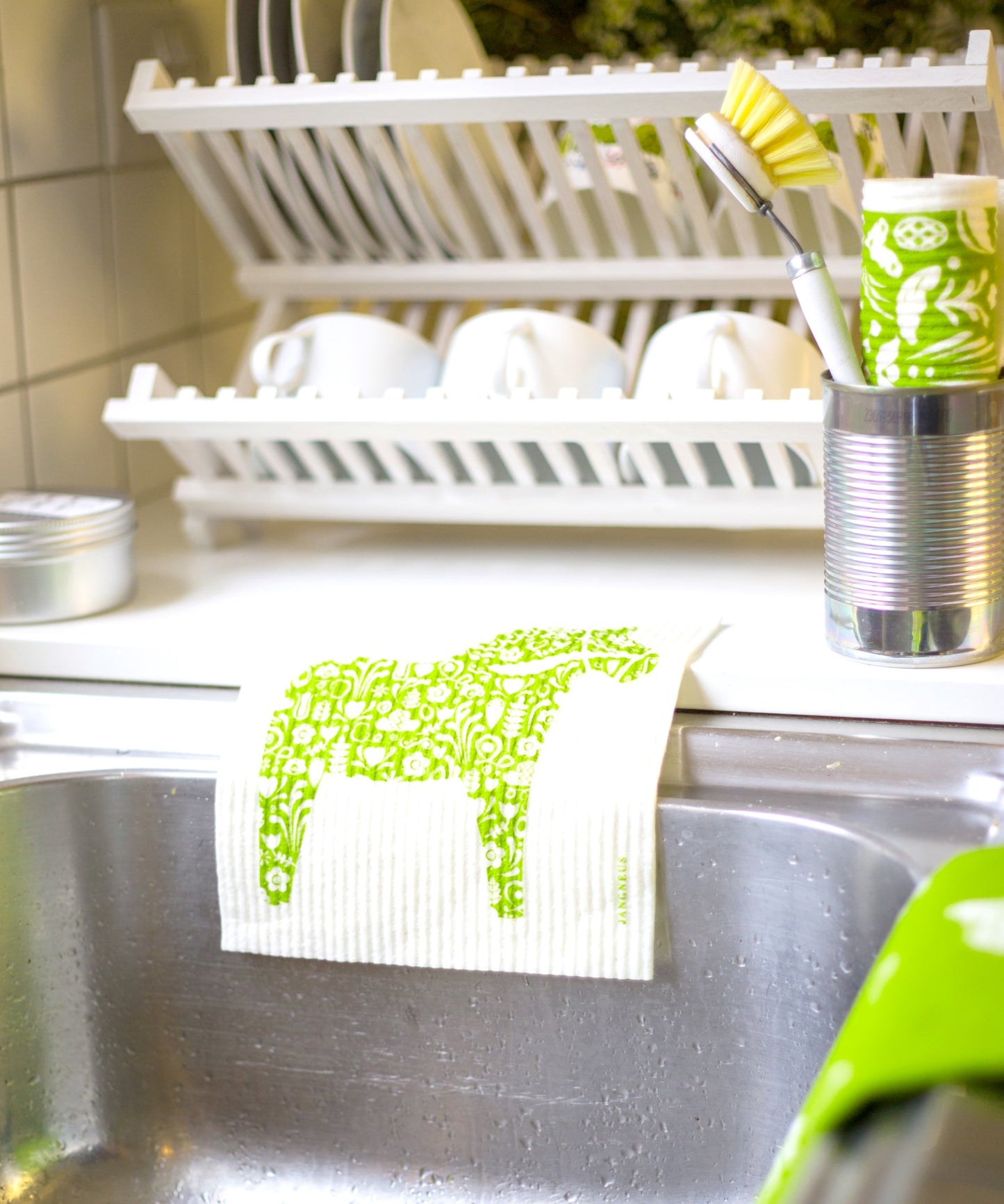 Dala Horse Dishcloth - Green