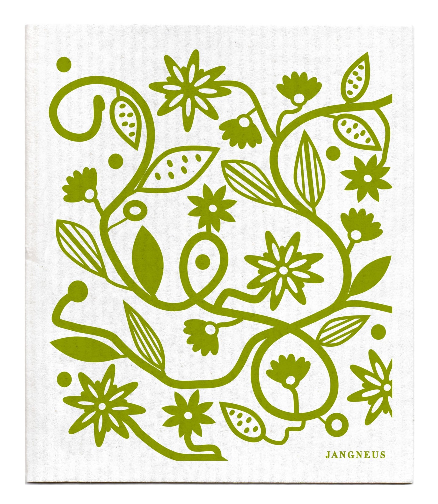 Doodle Flower Dishcloth - Green