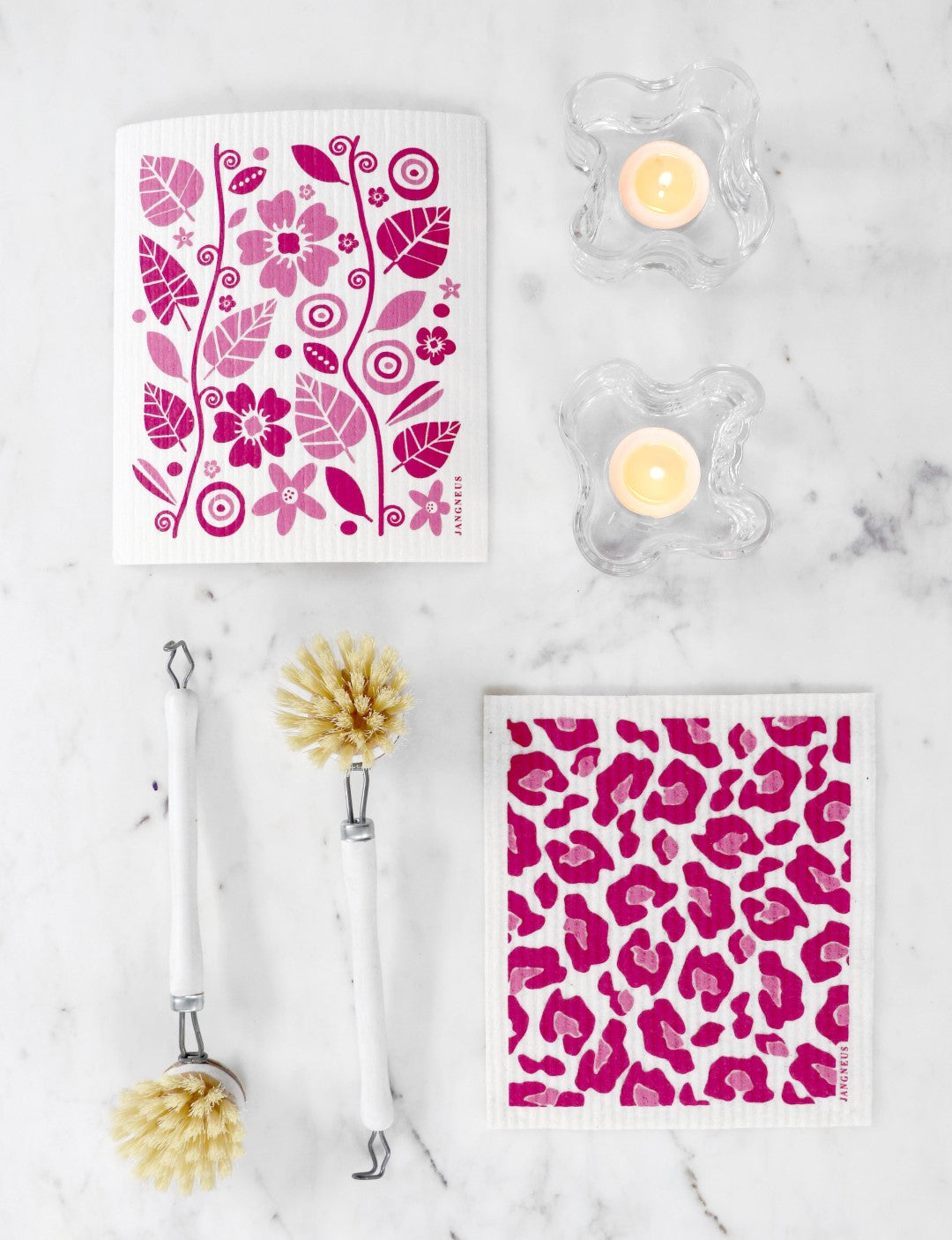 Leopard Print Dishcloth - Pink