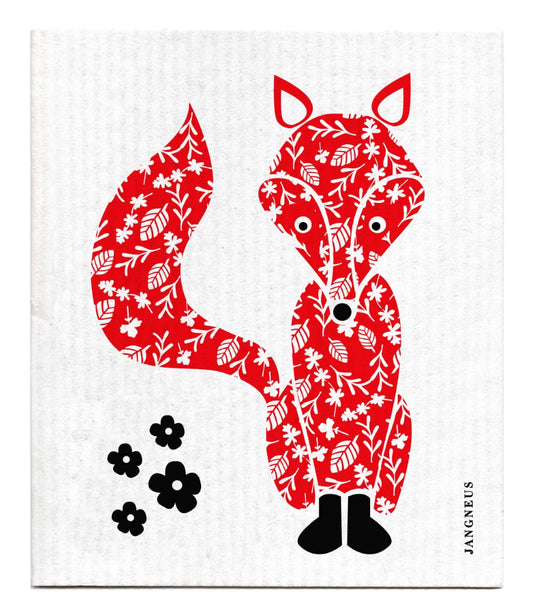 Fox Dishcloth - Red