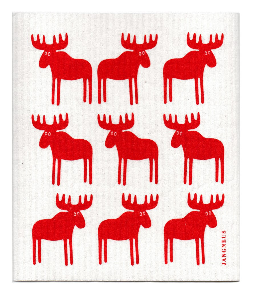 Moose Dishcloth - Red