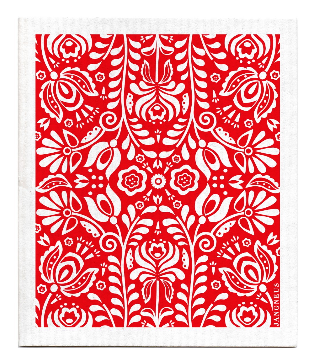 Scandi Bloom DIshcloth - Red