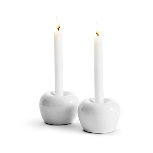 Apple Mini Candleholder White (set of 2)