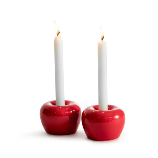 Apple Mini Candleholder Red (set of 2)
